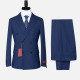 Men's Formal Business Striped Long Sleeve Lapel Double Breasted Blazer Jackets & Pants 2 Piece Suit Sets Dark Blue Clothing Wholesale Market -LIUHUA