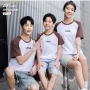 Wholesale Men's Custom Round Neck Unisex Raglan Sleeve Colorblock Soft Beathable T-Shirt TS783# preview