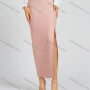 Wholesale Women's Spring Casual High Waist Plain Print Slim Fit Maxi Skirt preview