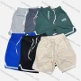 Wholesale Men's Casual Plain Striped Drawstring Elastic Waist Patch Pocket Shorts 71101# preview