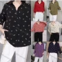 Wholesale Women's Casual Collared Long Sleeve Allover Print Blouse 2352# preview