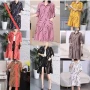 Wholesale Women's Casual Collared Pocket Long Sleeve Allover Print Shirt Dress 8819# preview