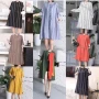 Wholesale Women's Casual Crew Neck Long Sleeve Striped Shirt Dress 8892# preview