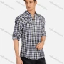 Wholesale Men's Casual Plaid Print Button Down Buckle Strap Cuff Mock Neck Long Sleeve Shirts 886# preview