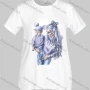 Wholesale Women's Basic Crew Neck Short Sleeve Figure Print T-shirt preview