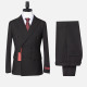 Men's Formal Business Plain Long Sleeve Lapel Double Breasted Blazer Jackets & Pants 2 Piece Suit Sets Black Clothing Wholesale Market -LIUHUA