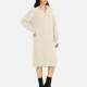 Women's Casual Plain Turn-down Collar Long Sleeve Midi Sweater Dress 809# White Clothing Wholesale Market -LIUHUA