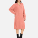 Women's Casual Plain Turn-down Collar Long Sleeve Midi Sweater Dress 809# Melon Clothing Wholesale Market -LIUHUA