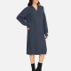 Women's Casual Plain Turn-down Collar Long Sleeve Midi Sweater Dress 809# Charcoal Gray Clothing Wholesale Market -LIUHUA