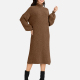 Women's Casual Plain High Neck Long Sleeve Midi Sweater Dress 8963# Coffee Clothing Wholesale Market -LIUHUA