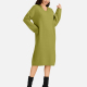 Women's Casual Plain V Neck Long Sleeve Hooded Midi Sweater Dress 801# Olive Drab Clothing Wholesale Market -LIUHUA