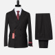 Men's Formal Business Striped Long Sleeve Lapel Double Breasted Blazer Jackets & Pants 2 Piece Suit Sets Black Clothing Wholesale Market -LIUHUA