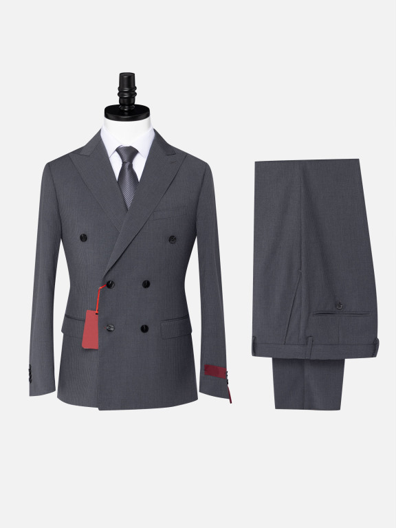 Men's Formal Business Striped Long Sleeve Lapel Double Breasted Blazer Jackets & Pants 2 Piece Suit Sets, Clothing Wholesale Market -LIUHUA, Men, Men-s-Suits-Blazers, Men-s-Suit-Sets