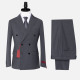 Men's Formal Business Striped Long Sleeve Lapel Double Breasted Blazer Jackets & Pants 2 Piece Suit Sets Dark Gray Clothing Wholesale Market -LIUHUA