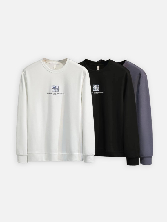 Men's Casual Letter Crew Neck Long Sleeve Sweatshirt 2309#, Clothing Wholesale Market -LIUHUA, All Categories