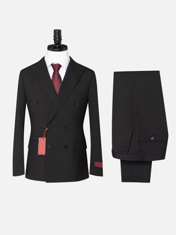 Men's Formal Business Plain Long Sleeve Lapel Double Breasted Blazer Jackets & Pants 2 Piece Suit Sets, Clothing Wholesale Market -LIUHUA, Men, Men-s-Suits-Blazers, Men-s-Suit-Sets