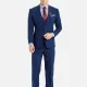 Men's Formal Business 3-Piece Slim Fit One Button Plain Suit Set Blue Clothing Wholesale Market -LIUHUA