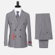 Men's Formal Business Plain Long Sleeve Lapel Double Breasted Blazer Jackets & Pants 2 Piece Suit Sets Gray Clothing Wholesale Market -LIUHUA