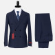 Men's Formal Business Plain Long Sleeve Lapel Double Breasted Blazer Jackets & Pants 2 Piece Suit Sets Midnight Blue Clothing Wholesale Market -LIUHUA