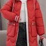 Wholesale Women's Casual Hooded Zipper Front Pockets Thermal Lined Quilted Coat 2008# preview
