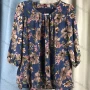 Wholesale Women's Casual Crew Neck Long Sleeve Ruched Floral Blouse preview