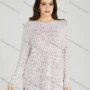 Wholesale Women's Casual Plain Crew Neck Side Slit Long Sleeve Mohair Sweater HB1067# preview