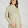 Wholesale Women's Casual Plain Turtleneck Side Slit Long Sleeve Ribbed High Low Hem Sweater HB1069# preview