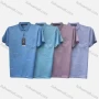 Wholesale Men's Casual Letter Striped Print Short Sleeve Patch Pocket Polo Shirt 175# preview