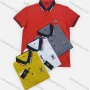 Wholesale Men's Casual Striped Trim Plain Label Print Short Sleeve Polo Shirt preview