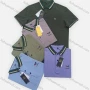 Wholesale Men's Casual Striped Trim Plain Label Print Short Sleeve Polo Shirt A2316# preview