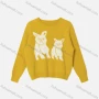 Wholesale Women's Casual Rabbit Print Long Sleeve Crew Neck Knit Sweater UF0038# preview