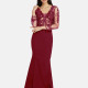 Women's Elegant Long Sleeve Sheer Mesh Embroidery Mermaid Hem Ballgown 17# Clothing Wholesale Market -LIUHUA