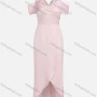 Wholesale Women's Elegant Plain Bow Knot Wrap Hem Peplum Sleeveless Cocktail Dress A03# preview