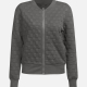 Women's Casual Mock Neck Long Sleeve Waffle Zip Plain Jacket 6880# Dark Gray Clothing Wholesale Market -LIUHUA