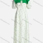 Wholesale Women's Casual Allover Print Ruffle Trim Lace Up Short Sleeve Maxi Dress Y0089# preview