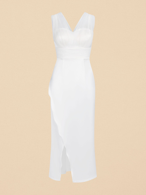 Women's Elegant Slim Fit Plain Lace Wrap Hem Peplum Evening Tank Dress A02#, LIUHUA Clothing Online Wholesale Market, All Categories