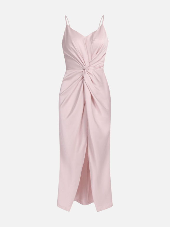 Women's Sexy Slim Fit Plain Twist Slit Hem Peplum Evening Cami Dress A01#, LIUHUA Clothing Online Wholesale Market, All Categories