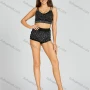 Wholesale Women's Glamorous Plain Rhinestone Spaghetti Strap Crop Cami Top & Hot Shorts Set xm-175# preview