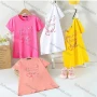 Wholesale Girl's Casual Heart Print 100% Cotton Round Neck Short Sleeve Tee preview