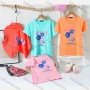 Wholesale Girl's Casual Cartoon Print 100% Cotton Round Neck Short Sleeve Tee preview