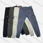 Wholesale Men's Casual Plain Zipper Multiple Pockets Cargo Pants 1922# preview