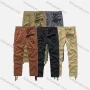 Wholesale Men's Casual Plain Patch Pocket Elastic Waist Drawstring Cargo Pants 683# preview