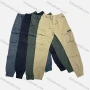 Wholesale Men's Casual Plain Multiple Pockets Drawstring Elastic Waist Cargo Pants 8096# preview