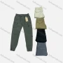 Wholesale Men's Casual Plain Zipper Pockets Drawstring Elastic Waist Cargo Pants 9317# preview