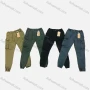 Wholesale Men's Casual Plain Multiple Pockets Drawstring Zip Decor Elastic Waist Cargo Pants 9396# preview