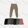 Wholesale Men's Casual Plain Multiple Pockets Elastic Waist Drawstring Cargo Pants FC5589# preview