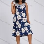 Wholesale Women's Casual Round Neck Guipure Lace Floral Print Sleeveless Midi Tank Dress 1156# preview