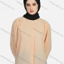Wholesale Women's Casual Plain Mock Neck Long Sleeve Ruched High Low Hem Button Down Crop Top 1417# preview