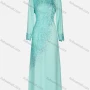 Wholesale Women's Elegant Embroidery Rhinestone Pearl Decors Long Sleeve Ruffle Hem Maxi Dress 98960# preview