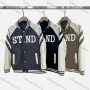 Wholesale Men's Casual Baseball Collar Button Down Letter Baseball Jacket 509# preview